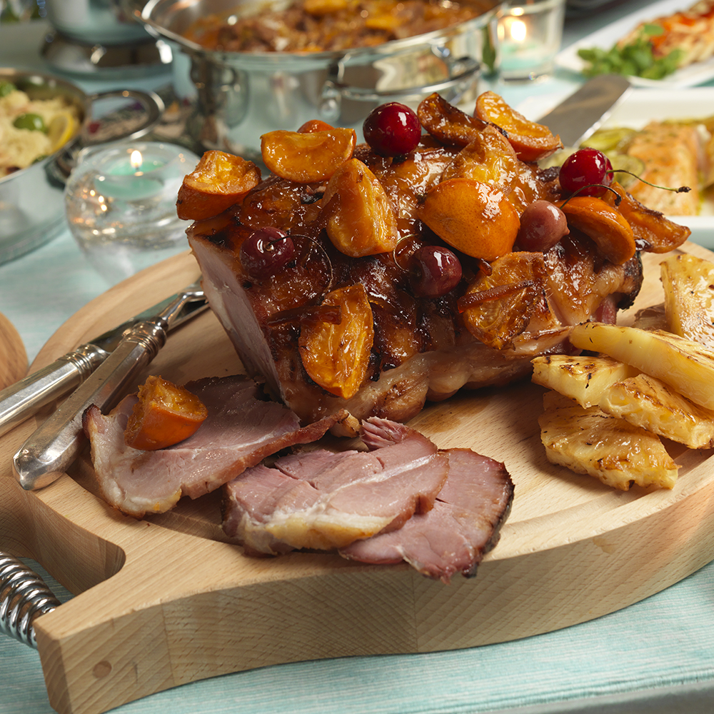 Gammon With Caramelised Tangerines and Cherries