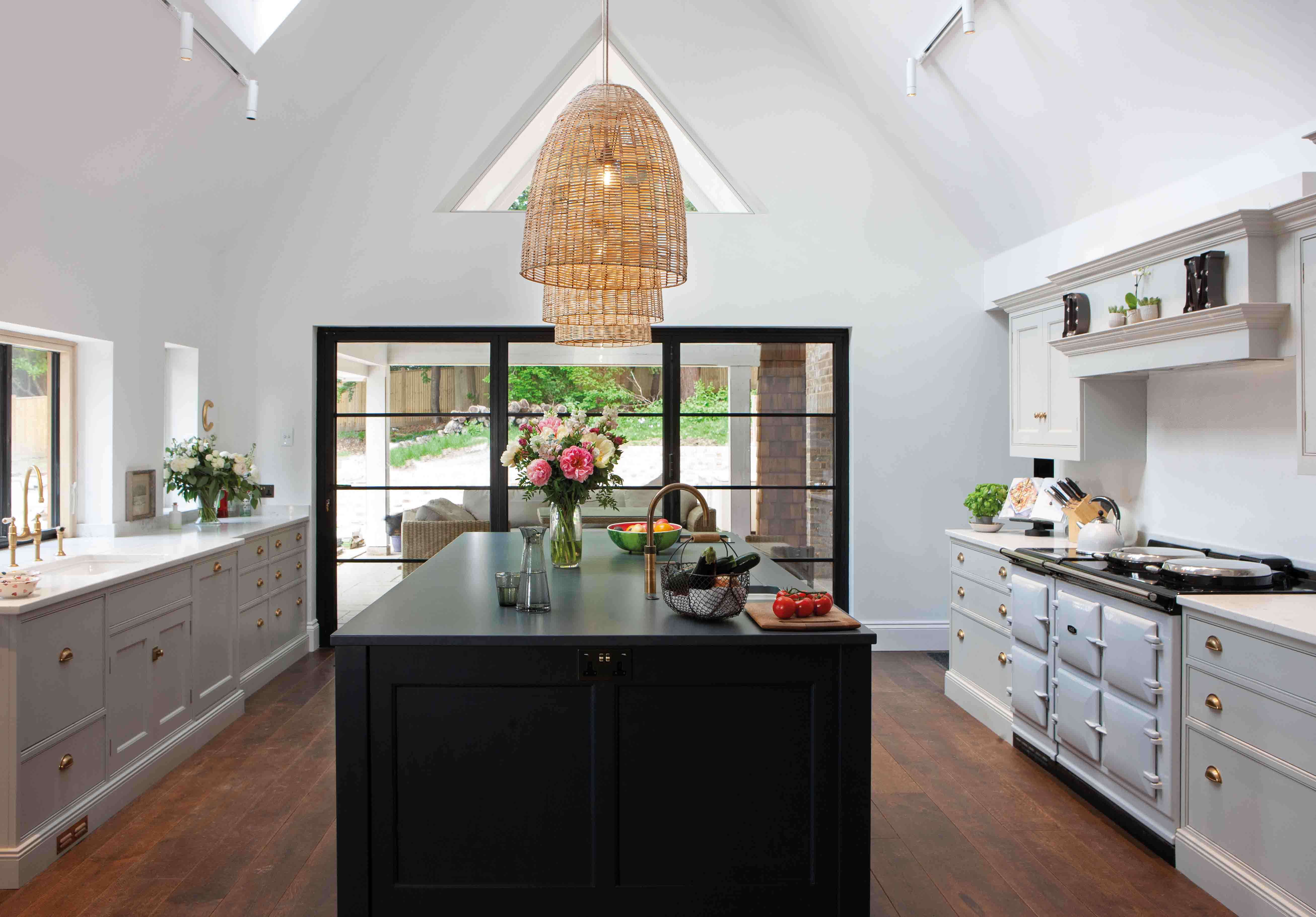 Davina McCall's Kitchen with an AGA 7 Series cooker in Pearl Ashes